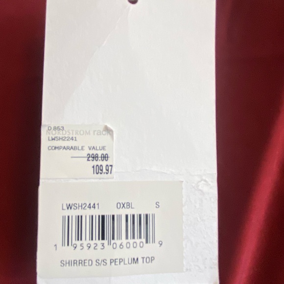 NWT Frame silk red peplum blouse - Picture 4 of 4